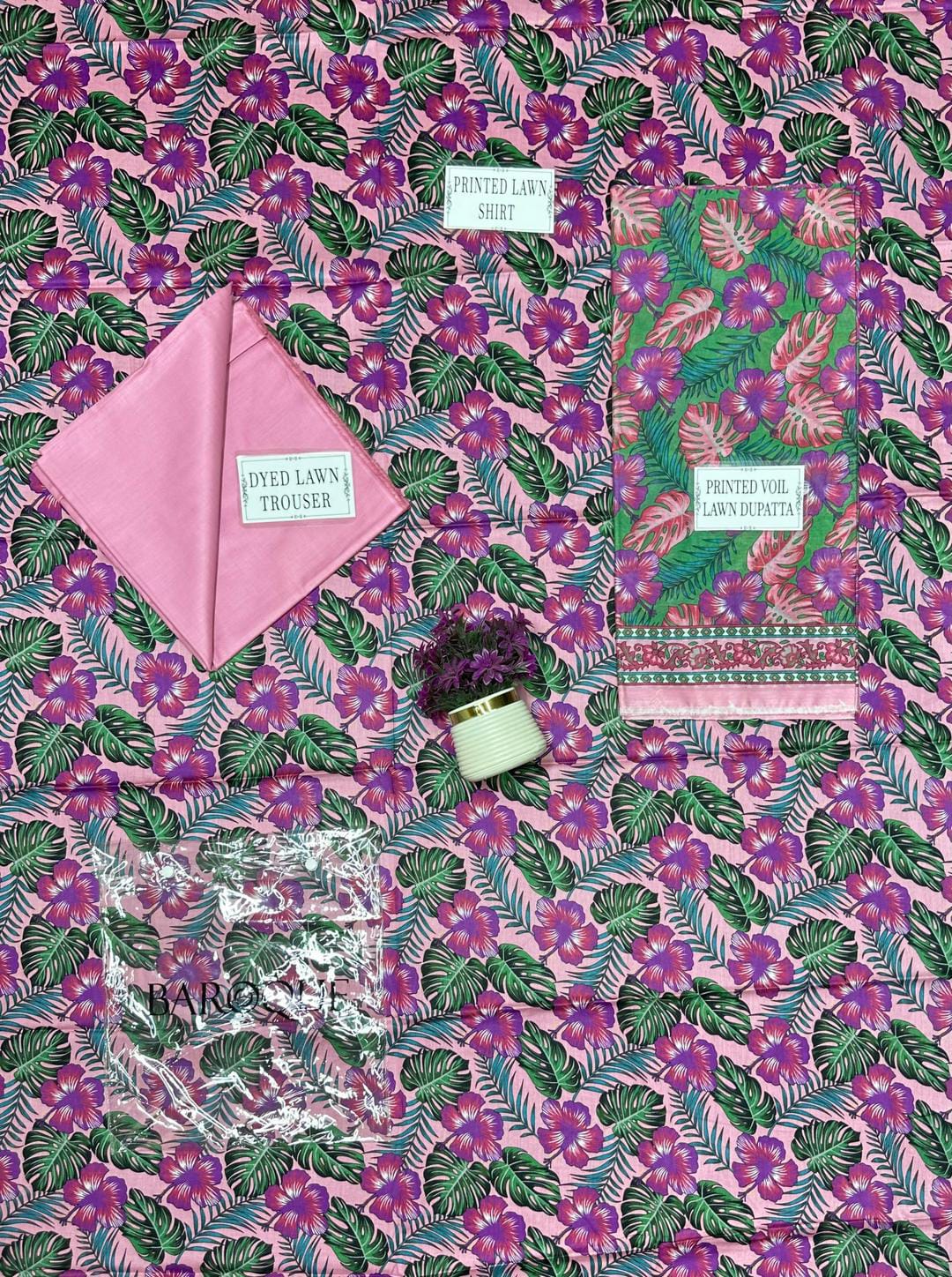 3 Pcs Women's Unstitched Printed Suit