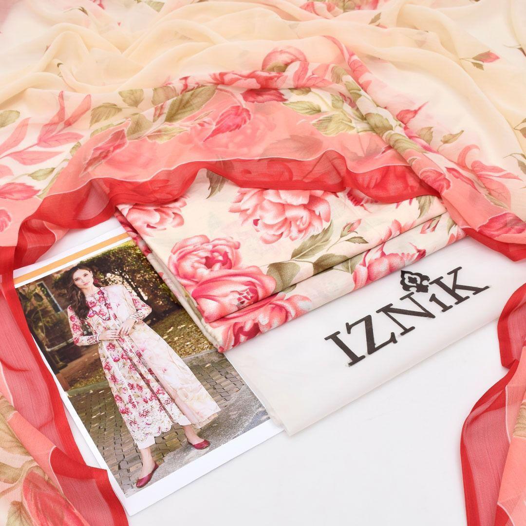 3 Pcs Women's Unstitched Printed Suit