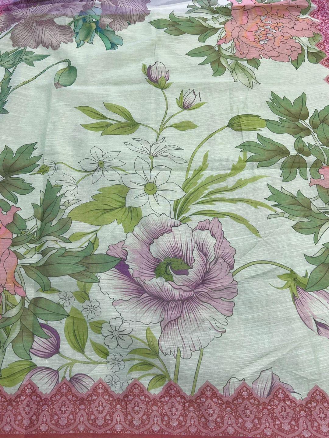 3 Pcs Women's Unstitched Embroidered Suit