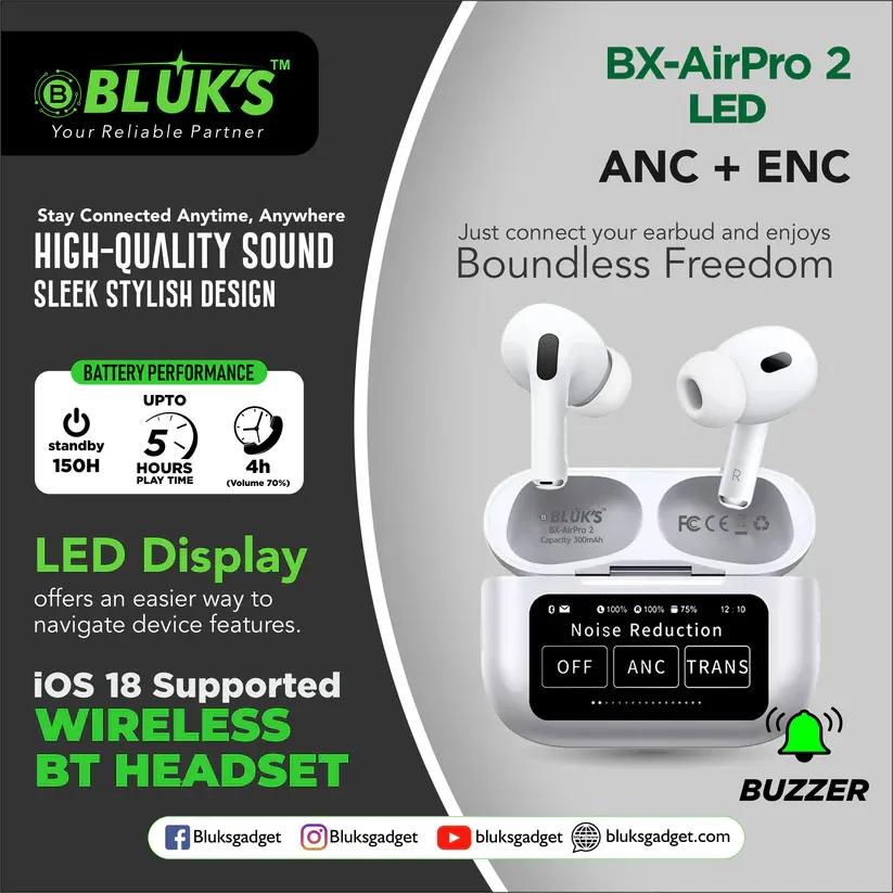 BX-AirPro 2 ANC & ENC Working With LED Display