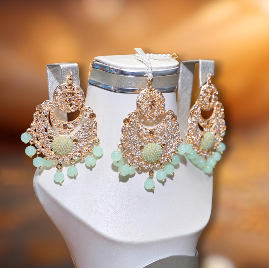 Fancy Gold Plated Crystal Earrings