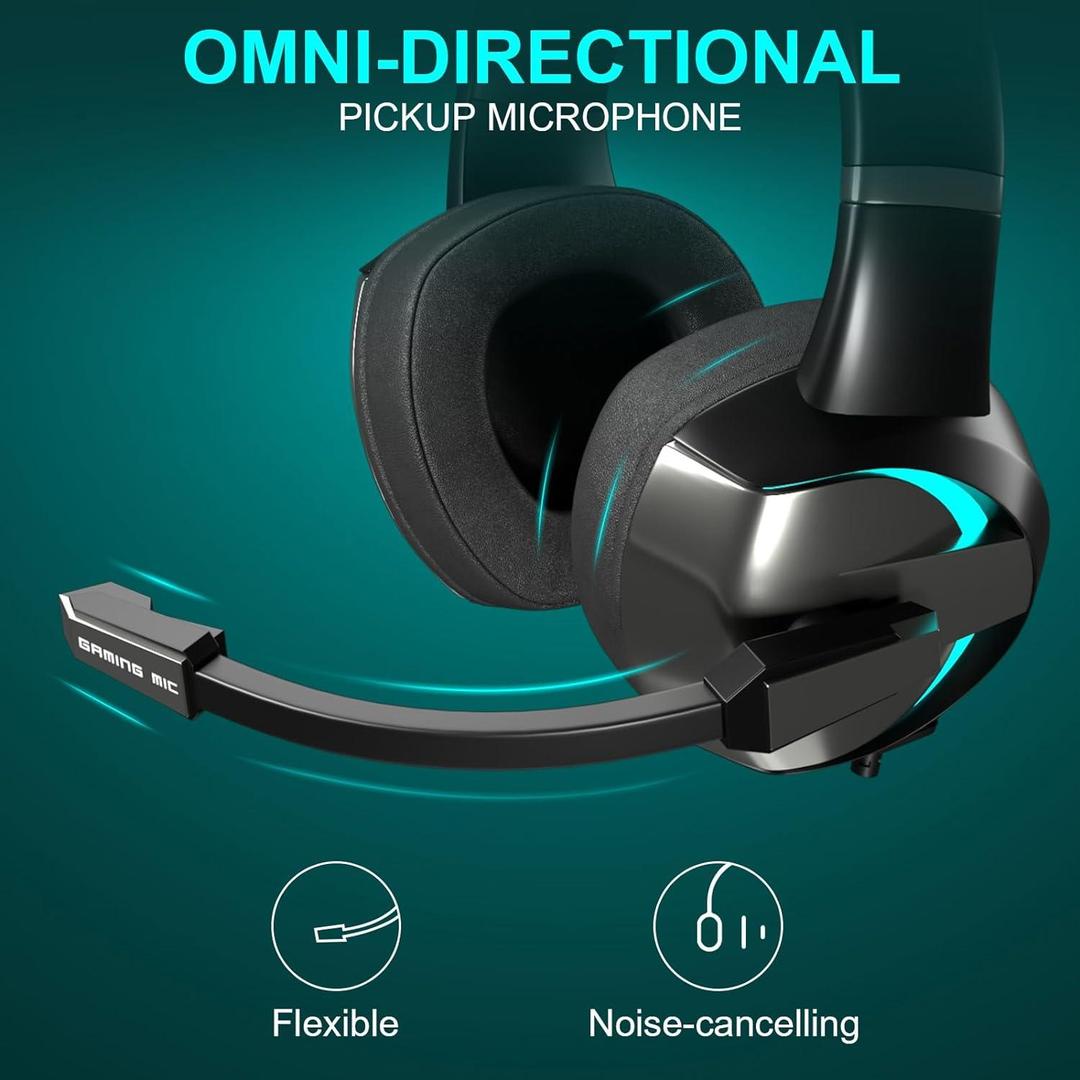 BEEXCELLENT GM-7 RGB Gaming Headset – 7.1 Surround Sound | Noise-Cancelling Mic | LED Lights