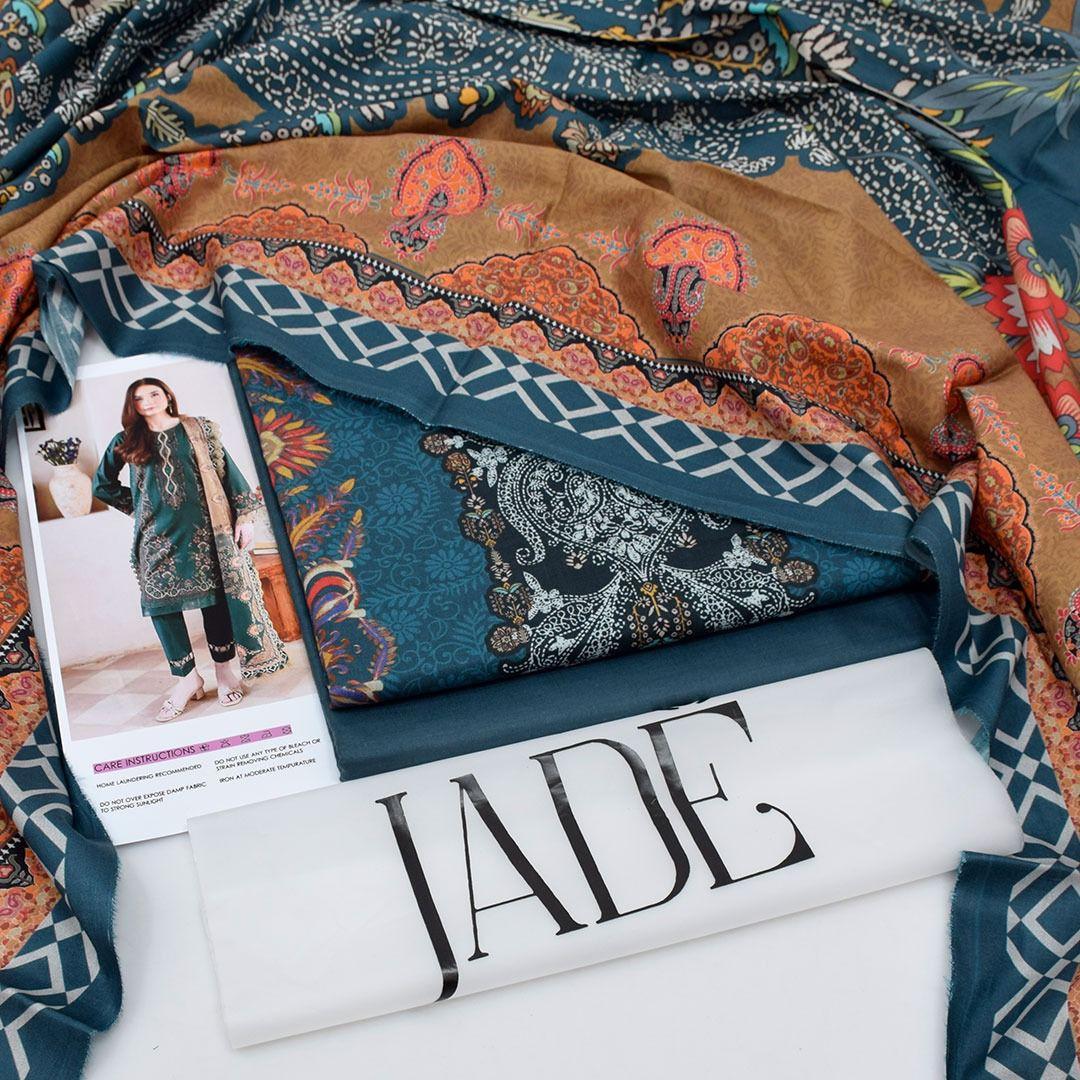 3 Pcs Women's Unstitched Digital Print Suit