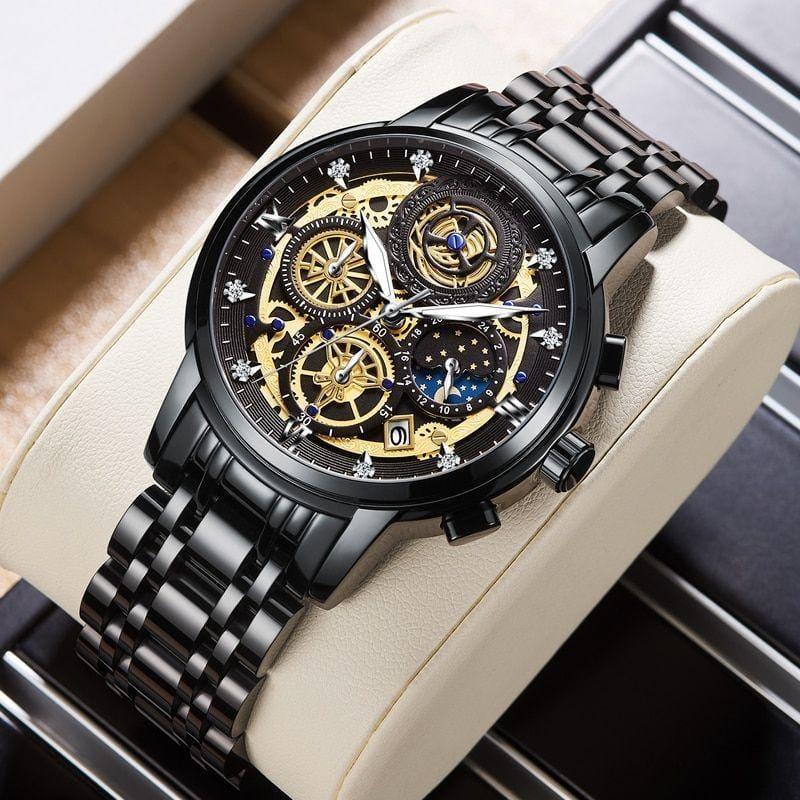 Men's Stainless Steel Quartz Chronograph Watch - 1 Pc