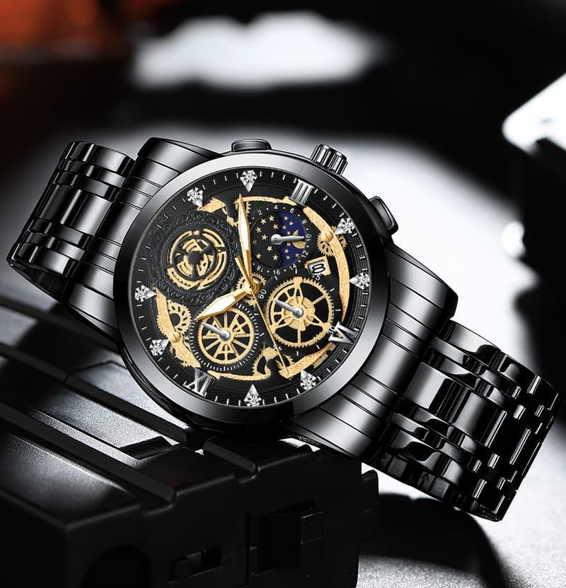 Men's Stainless Steel Quartz Chronograph Watch - 1 Pc