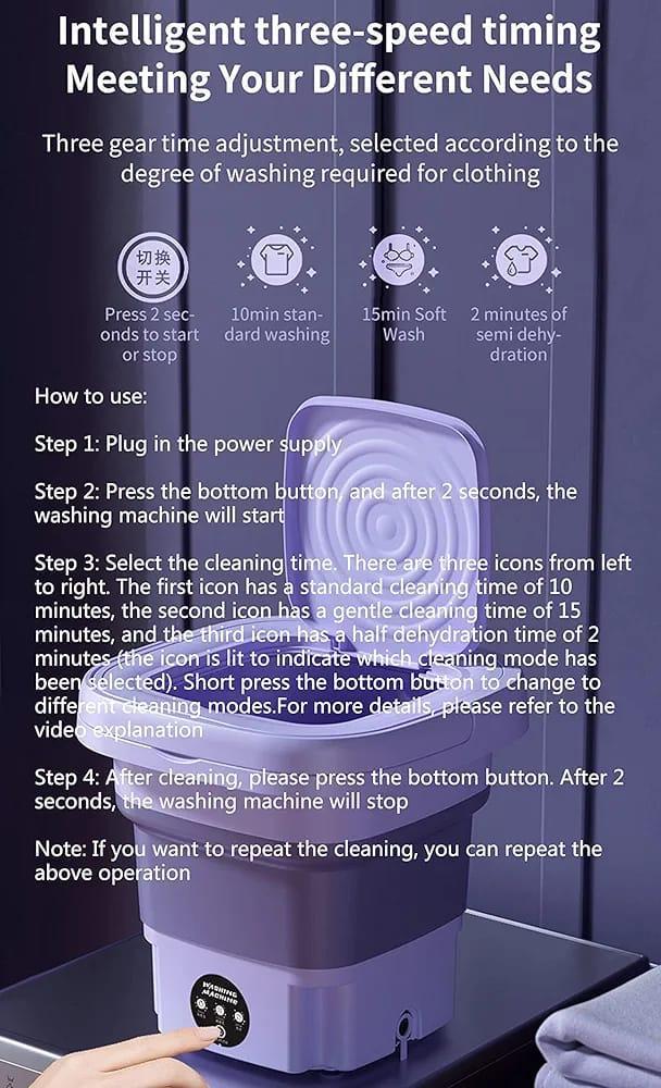 Green Portable Mini Washing Machine - 1 Pc Compact Laundry Solution